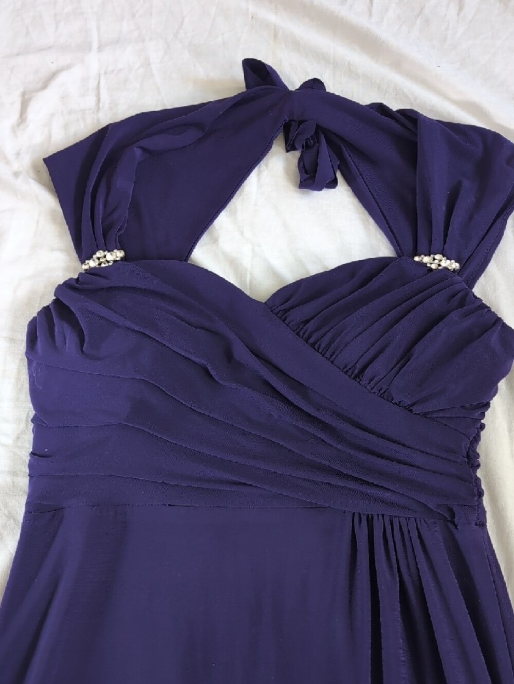 Elegant Purple Sleeveless Evening Dress